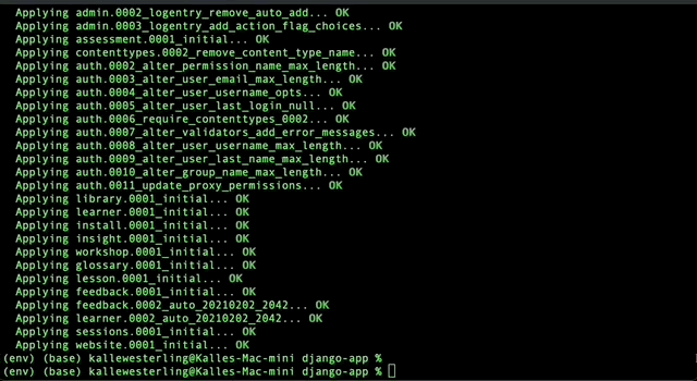 Animated GIF showing the process following entering the build command.