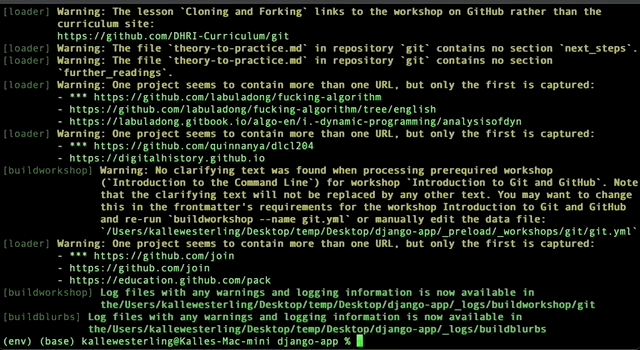 Animated GIF showing the process following entering the ingest command.