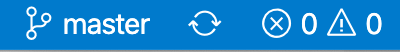 Screenshot detail of the branch name view in VS Code