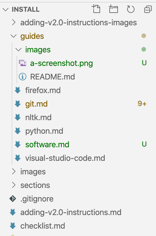 Screenshot detail of the way that the glossary repository should look after you're done with the editing