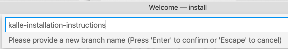 Screenshot detail of the menu option "Create new branch from..."