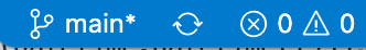 Screenshot detail of the branch name view in VS Code